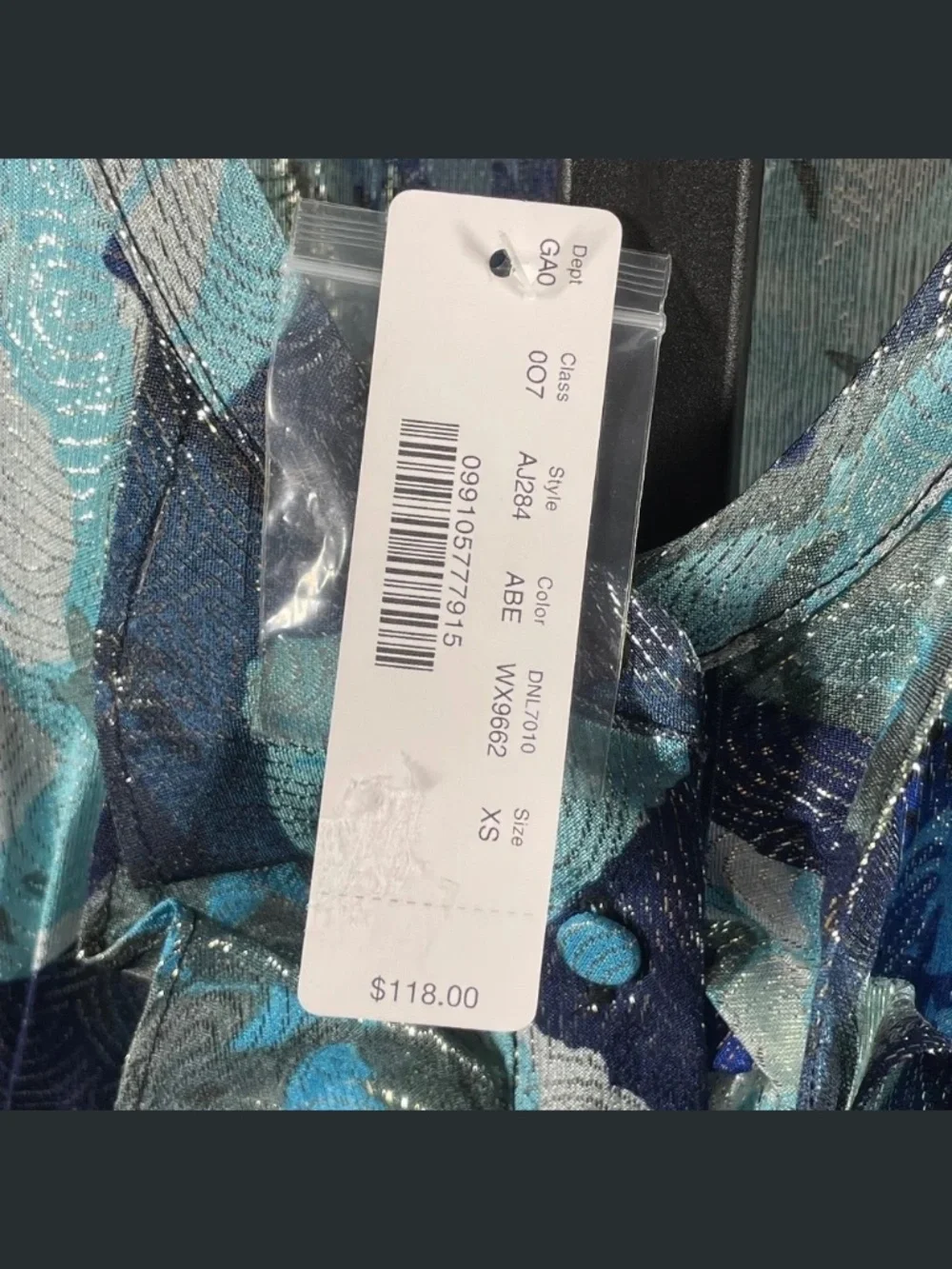 NEW J Crew Shirt Womens XS blue black silver floral ruffle button up blouse
